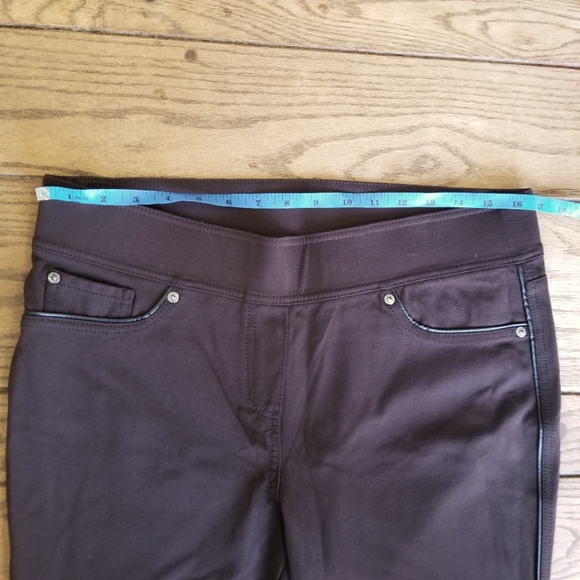 Nygard jeggings brown with black trim size large 14/16 EUC - Picture 5 of 6